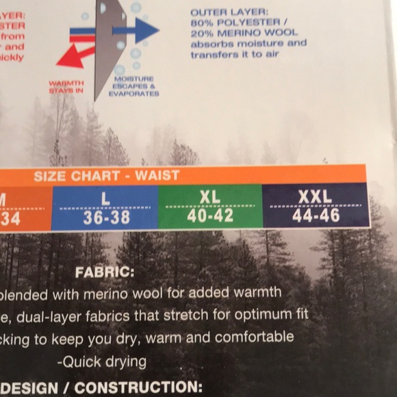 Omni Wool Pants Omni Wool Mens Thermal Bottoms Nib Poshmark